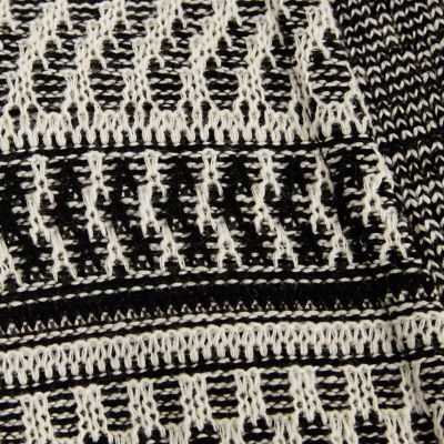 Girls black stripe knitted cardigan